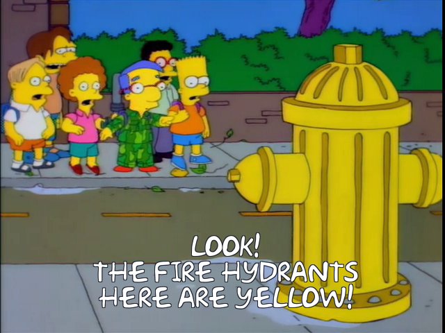 fire hydrants yellow